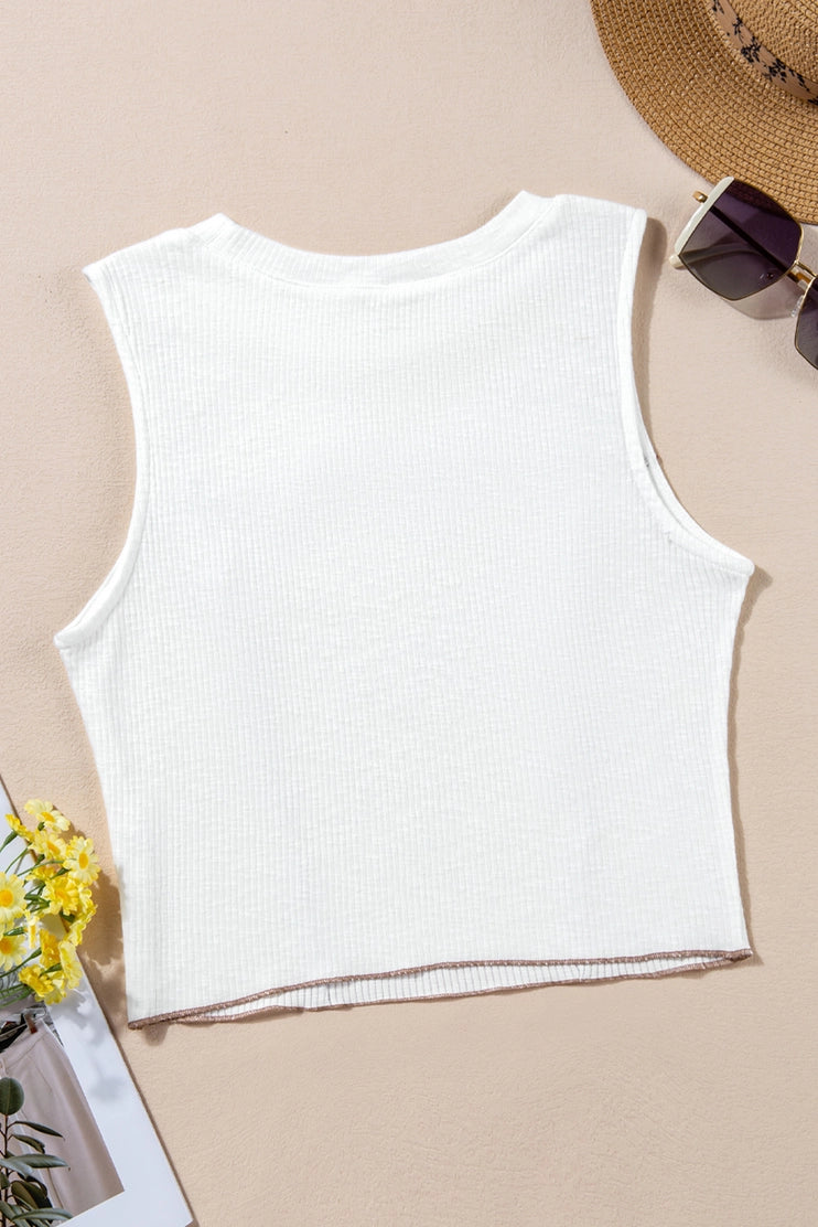 Simply Cute Contrast Seam Tank