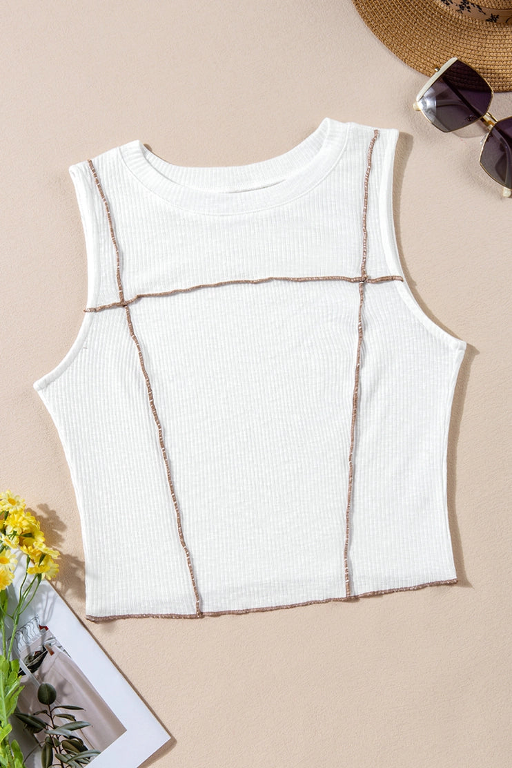 Simply Cute Contrast Seam Tank